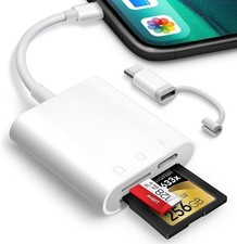 SD Card Reader for iPhone iPad Lightning USB-C MicroSD SD Memory Card Adapter