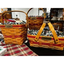 Longaberger Christmas basket combo lot of 3
