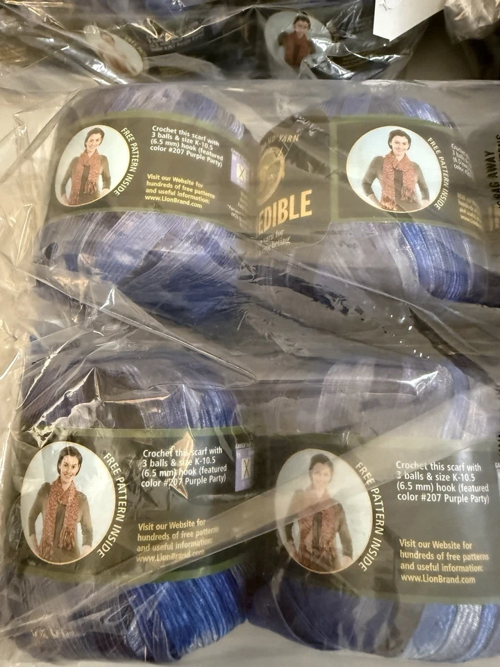 LION BRAND INCREDIBLE RIBBON YARN BLUE SHADES LOT OF 17 - Image 2 of 4