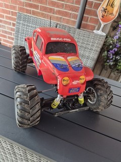Vintage Tamiya 1/10 WR01 Chassis with Monster Beetle Body Spare Chassis