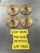 BOSTON GEAR BRONZE GB-154 SPUR GEAR 48 PITCH 100 TEETH 5/16" BORE CLOCK, LATHE 