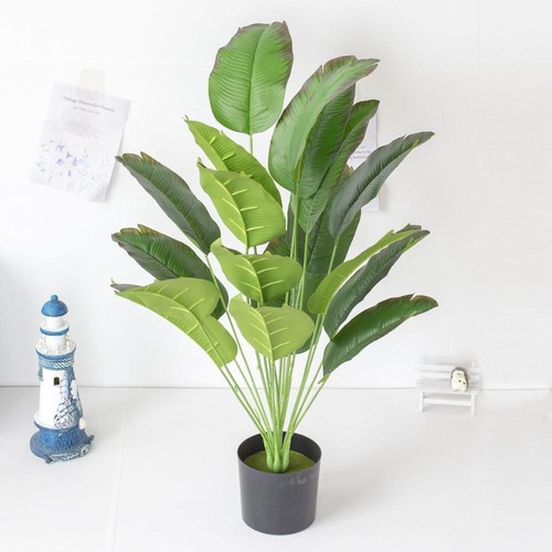 Room Large Greenery Fake Plant Faux Banana Tree Artificial Palm Home Decoration - Picture 5 of 14