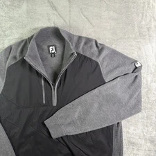 FootJoy Golf Pullover Half Zip Lightweight Sweater Athletic Blend Gray Black M