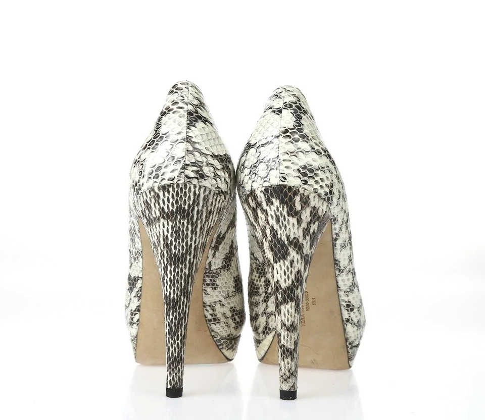 Zapatos Vera Wang Lavanda Mujer Estampado Serpiente Cuero Punta Abierta Tacones Talla 9.5 M Foto 4 de 4