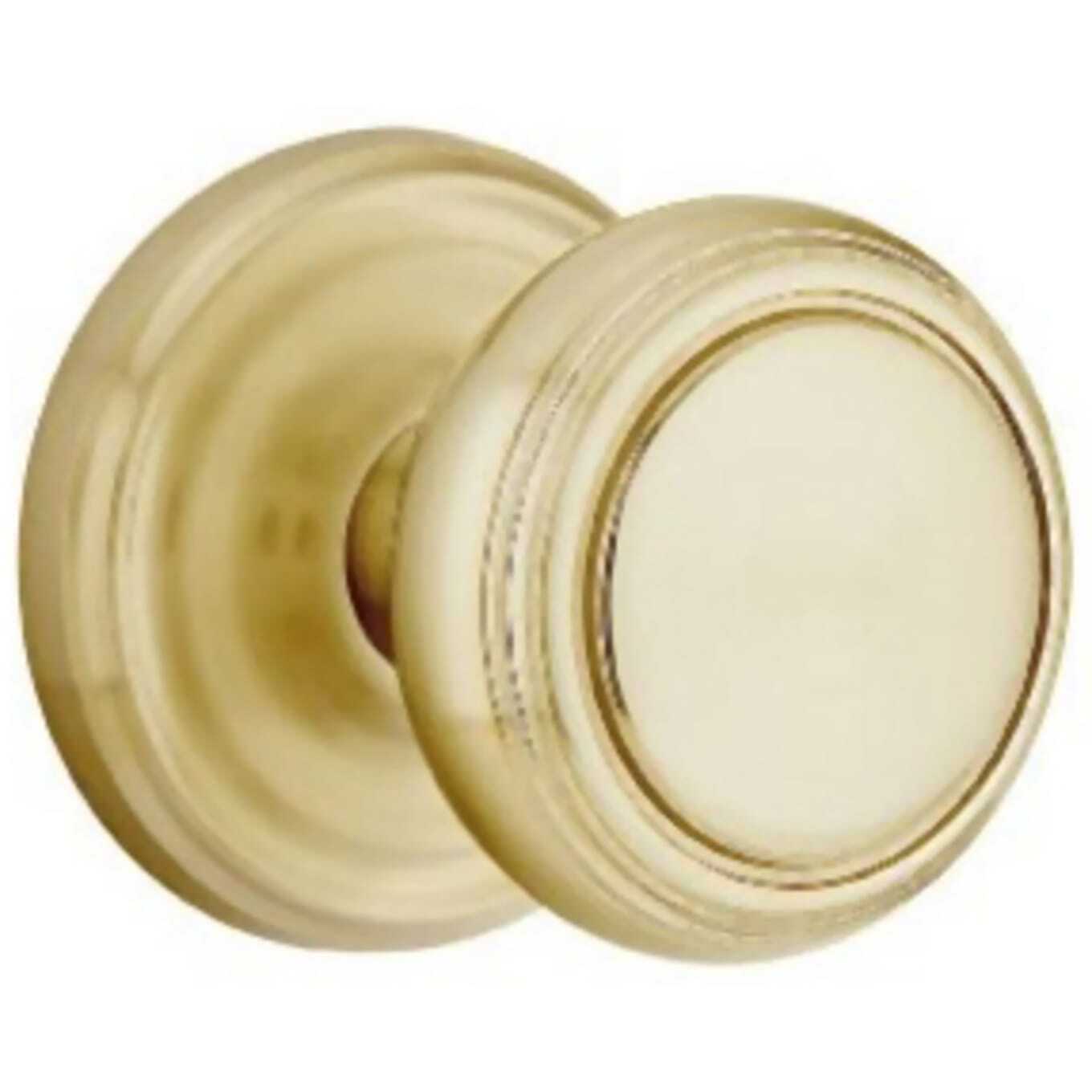Emtek Norwich Satin Brass Privacy Door Knob Set with Regular Rose-image