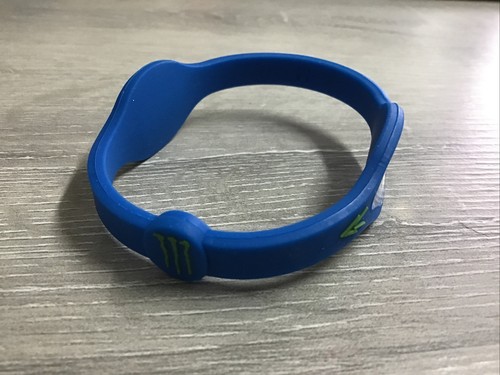 (LOT OF 2) Performance Tech MONSTER ENERGY Blue Silicon -M Balance Wristband-NEW - Picture 3 of 4
