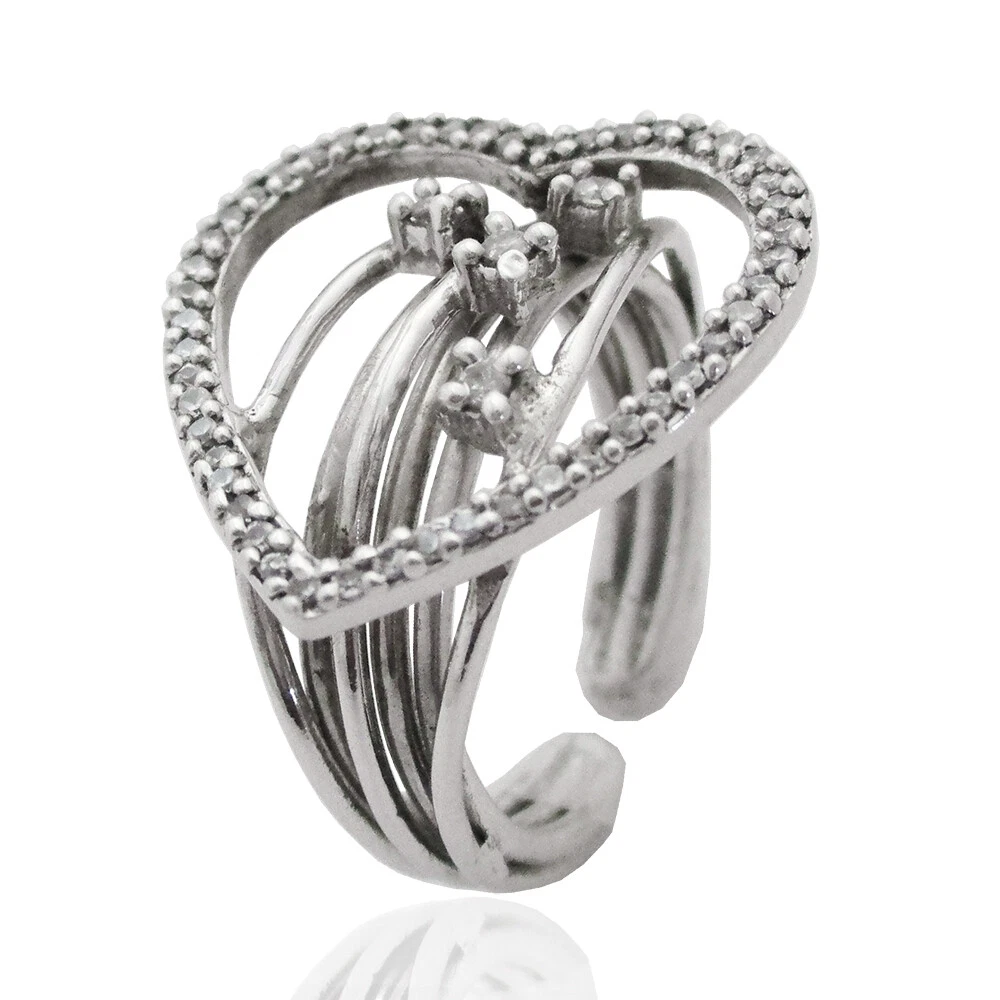 Anello cuore con zirconi fucsia – Argento925 | Bijou Pour Moi