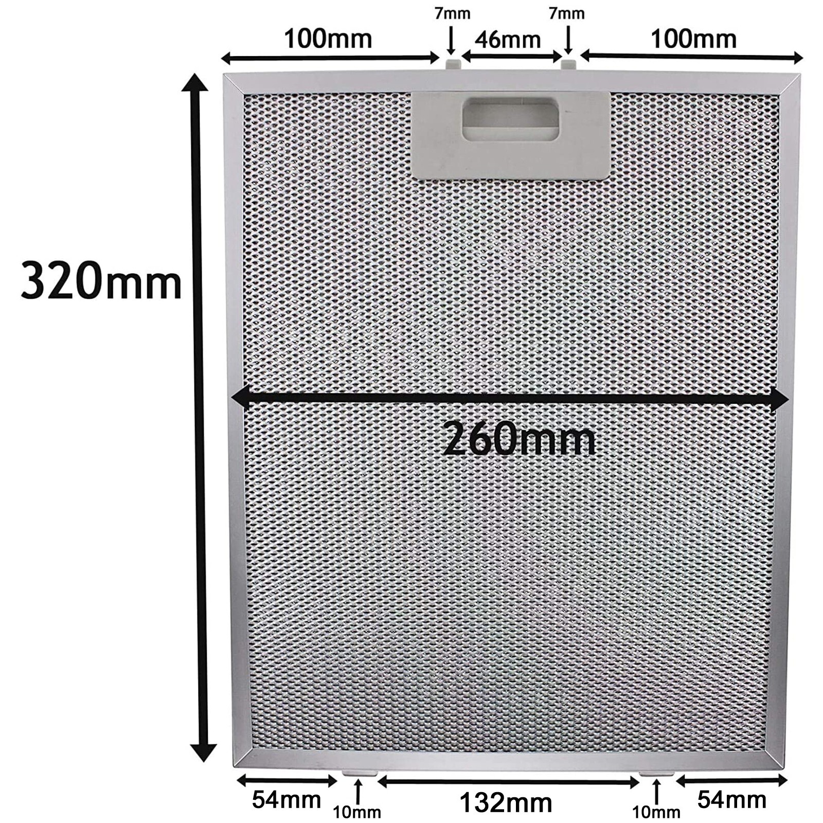 Filtro antigrasso metallico per cappa aspirante (argento, 320 x 260 mm, 2 pezzi