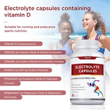 Electrolyte Capsules - Relieves Muscle Spasms and Enhances Endurance - Calcium