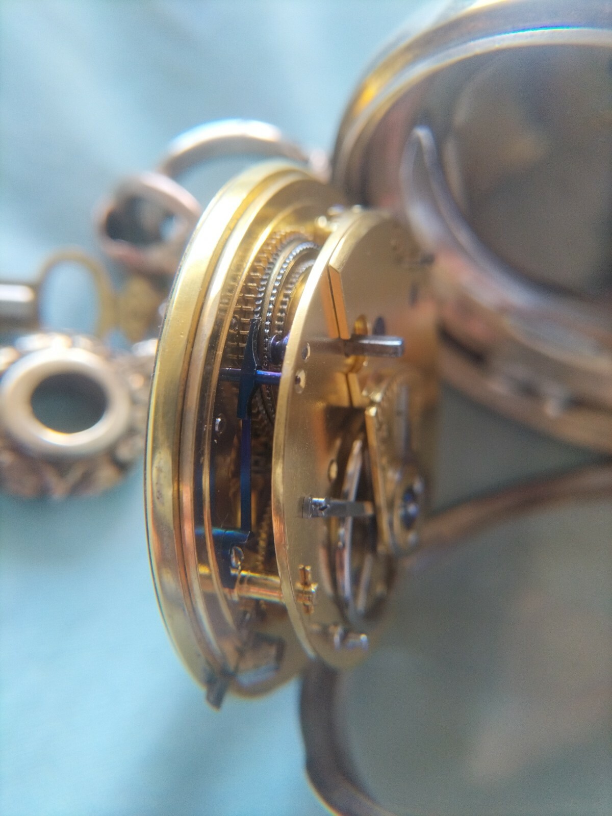 BEAUTIFUL ANTIQUE LARGE SOLID SILVER FUSEE GENTS … - image 7