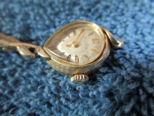 Bulova 10K Gold Uhr M6 R49101 Damen Speidel 10K GF Top Band läuft läuft läuft 160-7Z - Bild 5 von 11