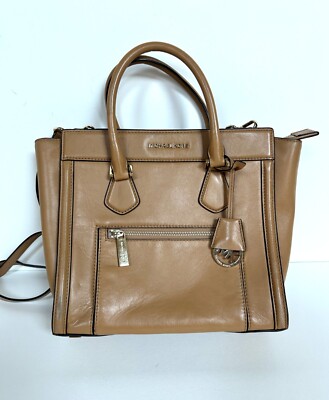 Michael Kors Colette Zip Satchel in Peanut Color