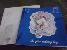 HANDMADE WEDDING CARD WITH GIFT TAG ( C )