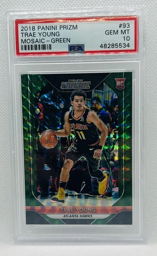 2018 Trae Young Mosaic Green Rookie RC Panini Prizm PSA 10 🦎