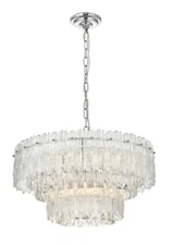 Crystal Chandelier Chrome Foyer Dining Room Foyer Ceiling 6 Light Fixture 21"