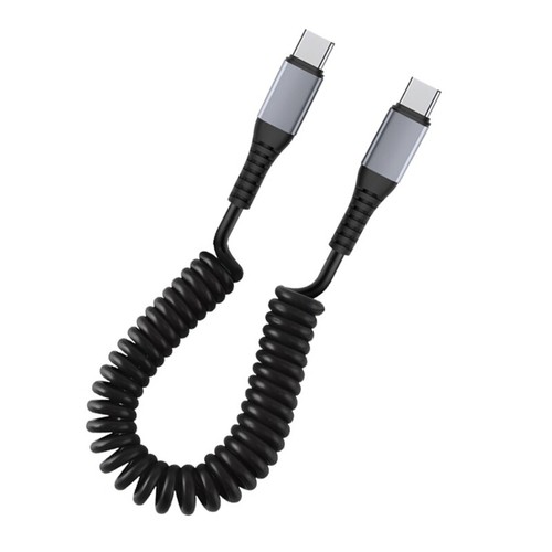 Retractable USB C Cable Coiled USB C to C Cable Fast Charging Cable for Phones - Zdjęcie 9 z 10