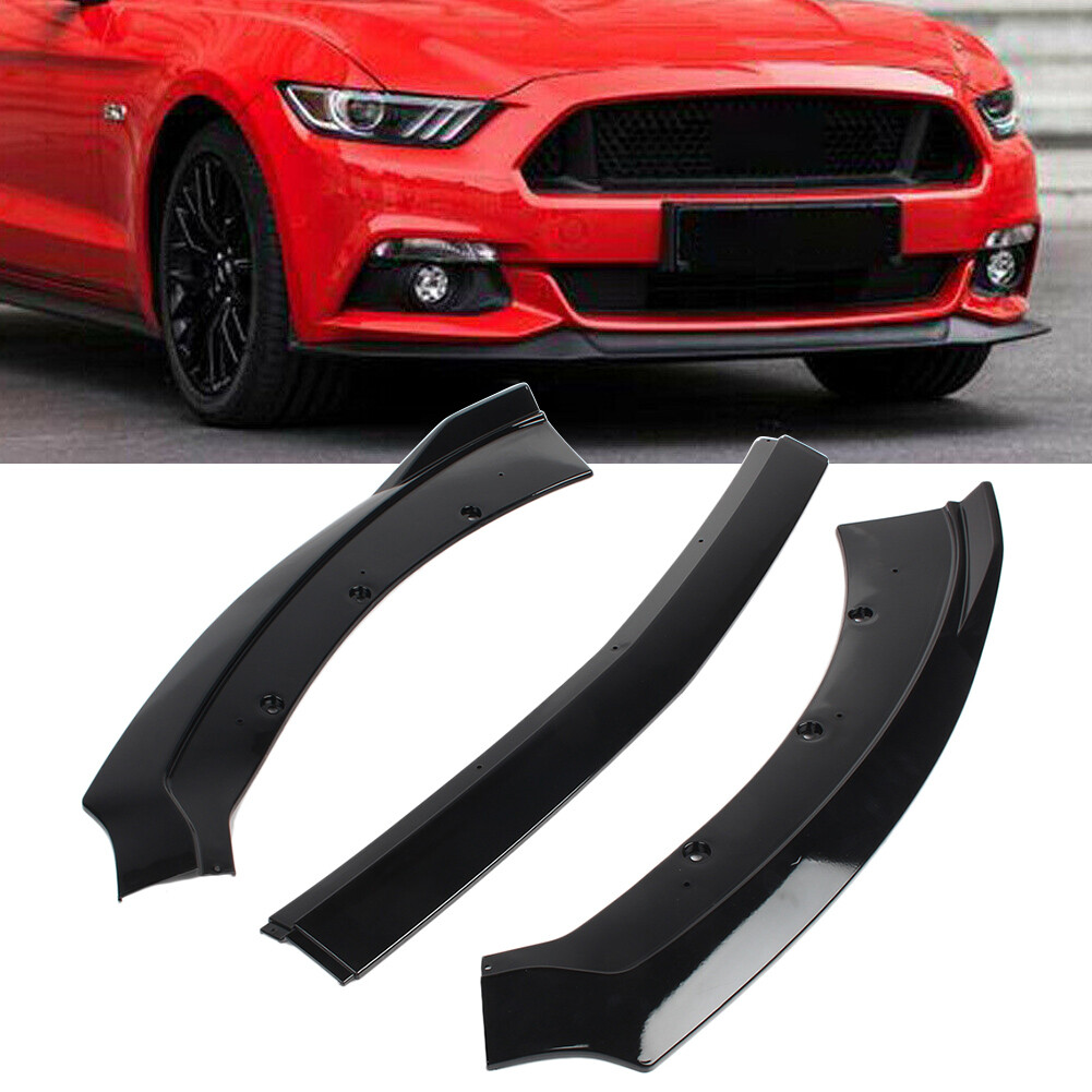 Gloss Black Front Bumper Lip Chin Spoiler for 2015-2017 Ford Mustang