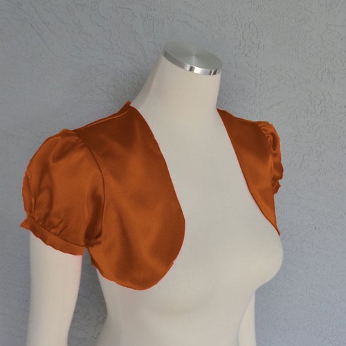 Satin Cropped Bolero Koti Kurzarm Damen Bolero Cardigan Bolero Jacke S109 - Bild 61 von 210