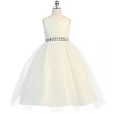 IVORY Size 12 Flower Girl Dress Birthday Recital Bridesmaid Formal Party