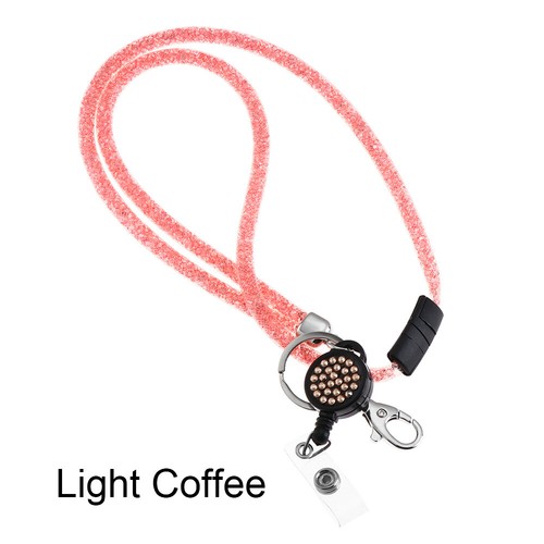 Supplies Bling Crystal Lanyard Hanging Rope Neck Strap Clip ID Card Holder - Photo 19 sur 19