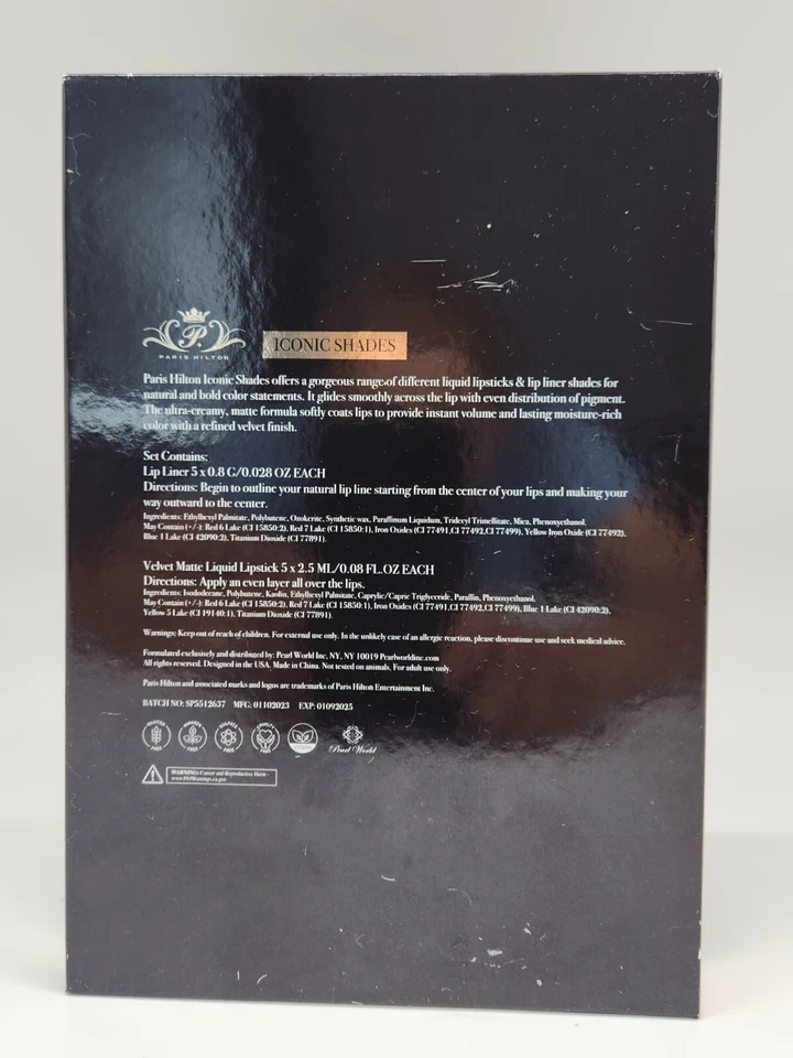 Paquete de 10 tonos icónicos PARIS HILTON = 5 piezas delineador de labios + juego de 5 piezas de lápiz labial líquido mate Foto 4 de 4