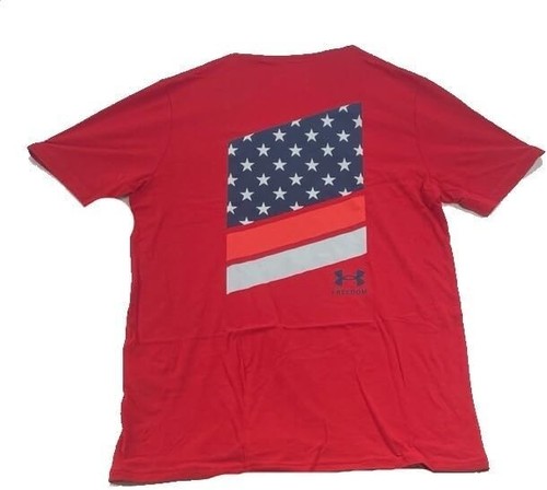 Under Armour Men's UA Freedom Flag Red Short Sleeve T-Shirt Medium - Picture 2 of 2