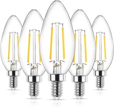 Ascher E12 LED Classic Candelabra Clear Bulb, Equivalent 40W Warm White - 5 pc