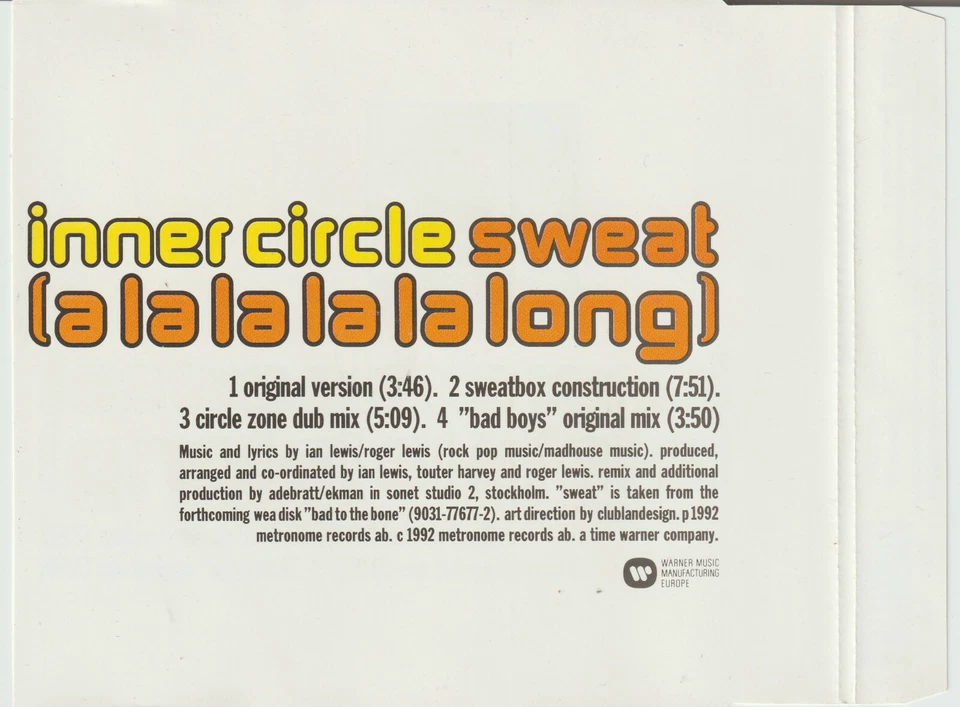 Inner Circle - Sweat (a la la la la long) [4 Track Maxi-CD] 1992 - Bild 2 von 2