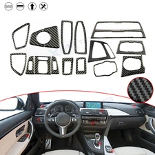 15Pcs Carbon Fiber Full Interior Trim Sticker Cover For BMW 3 4 Series F30 F32