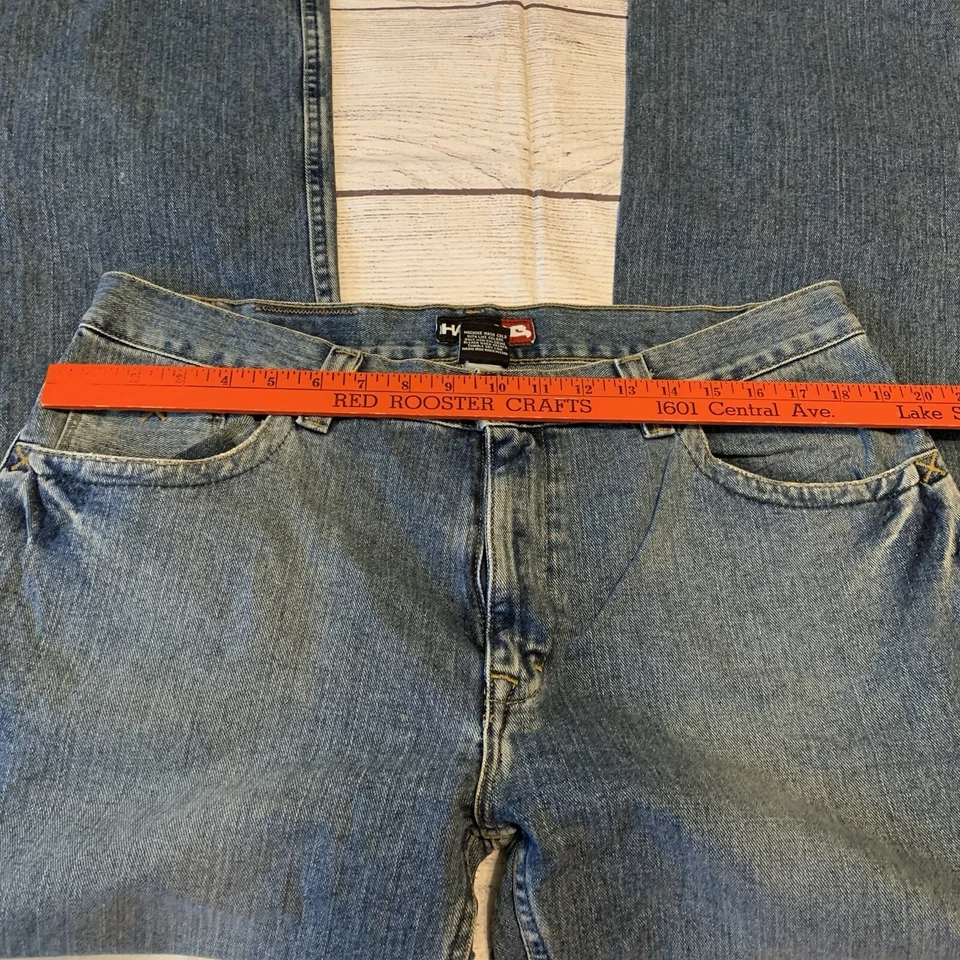 Pantalones de mezclilla de pierna recta Hawk para hombre talla 36x32 Foto 3 de 4