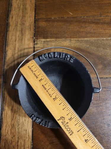 CAST IRON Pot"McCLURE BEAN SOUP" Miniature KETTLE, Vintage - Picture 4 of 4