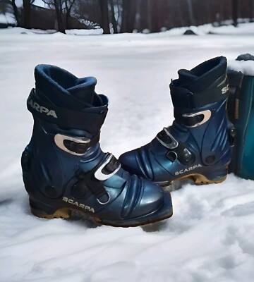 SCARPA T2 ネイビー 29cm テレマーク Scarpa Terminator T2 Telemark Ski Boots Men's 6 Blue Nordic 3 Pin