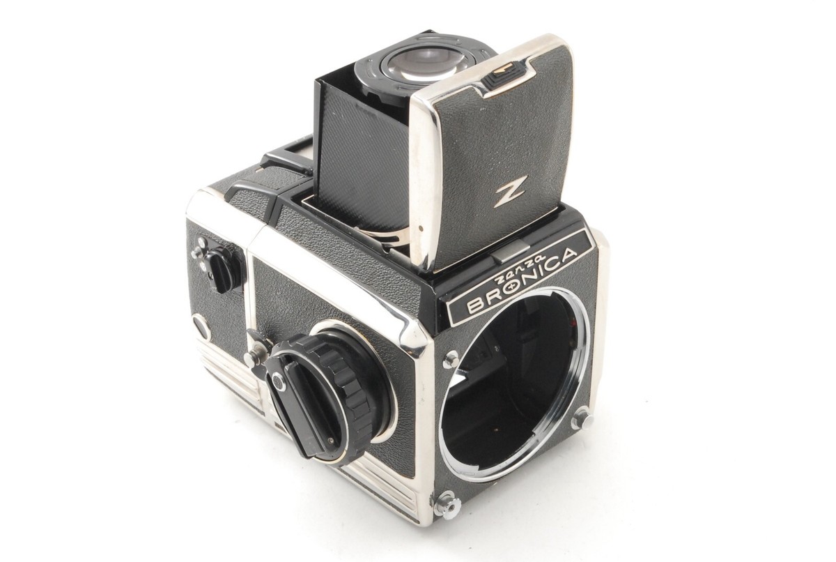 ZENZA BRONICA S2 ブラック NIKKOR-P 75 2.8 Near MINT w/Strap] Zenza Bronica S2 Black Camera Nikkor-P