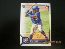 OTTO LOPEZ BLUE JAYS 2022 TOPPS STADIUM CLUB CHROME X-FRACTOR ROOKIE CARD #45. rookie card picture