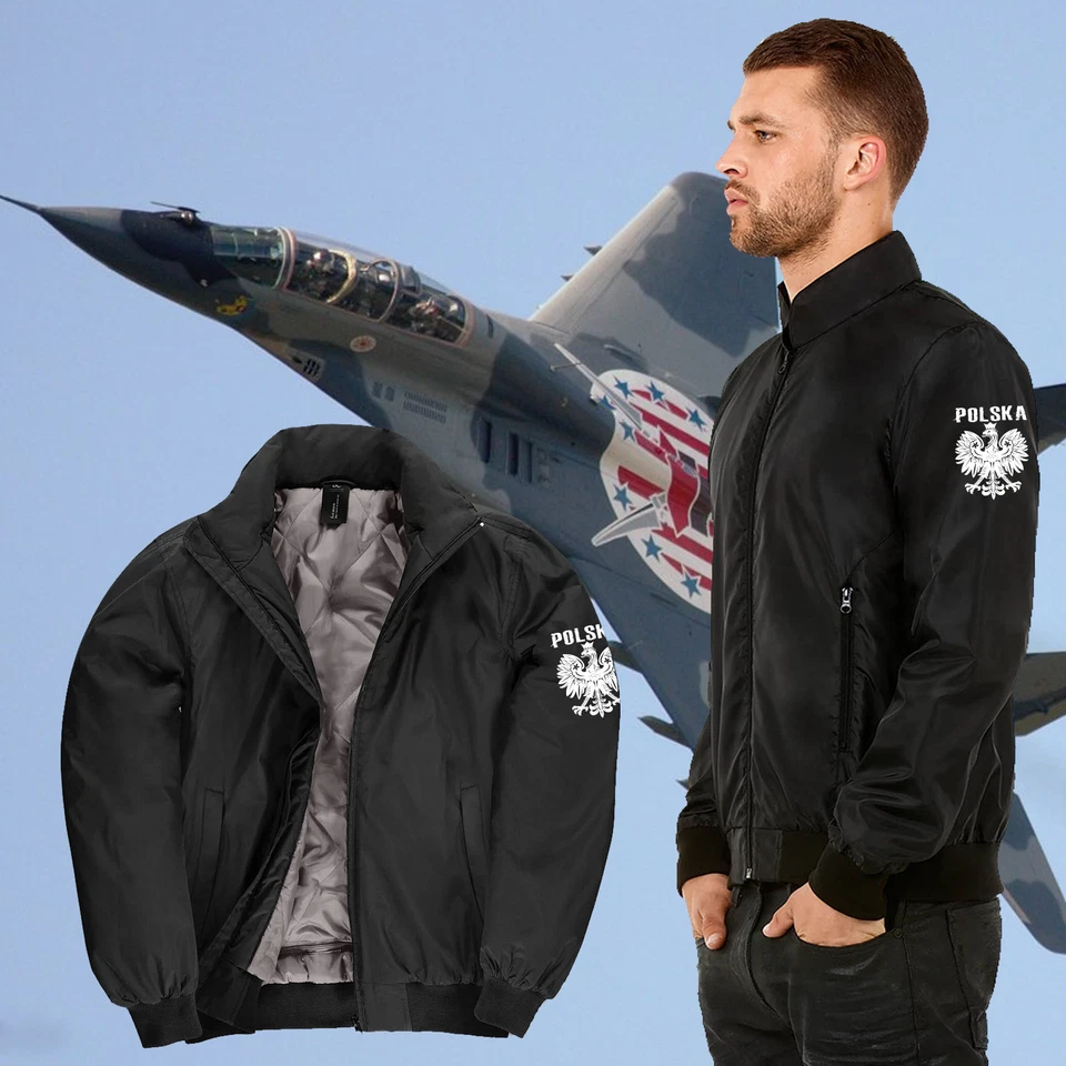 POLEN POLSKA JACKE BOMBER JACKET LUFTWAFFE TRENDIG & COOL ABSOLUTER HINGUCKER - Bild 2 von 4