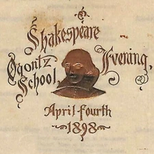 1898 Ogontz School (NJ) "Shakespeare Evening"  Program Booklet 