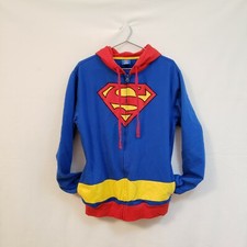 Dc Comics Superman Zip Up Hooded Sweatshirt Mens Medium