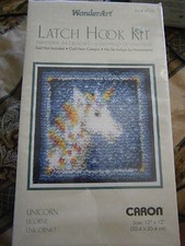 Wonder Art Unicorn Latch Hook Kit 4719 Caron 12"x12" Adorable Gift Sealed