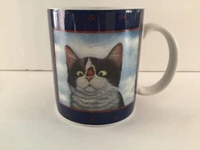 Lang & Wise 1996 Hugo Hege Lowell Herrera Coffee Mug Cat & Butterfly