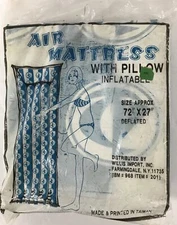 VTG INFLATABLE VINYL AIR MATRESS NEW MCM Beach Pool Float Camp NOS 72” x 27”