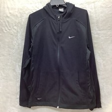 Nike Full Zip Hoodie Mens Size Large Vintage Y2K Retro Fleece Sportswear Black