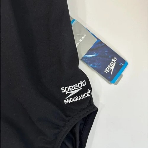 Speedo Endurance + Girls’ 6 / 22 Solid Black One Piece Swimsuit - Picture 3 of 9