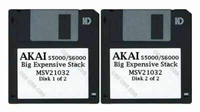 Akai S5000 / S6000 Set of Two Floppy Disks Big Expensive Stack MSV21032