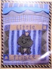 Punch Needle Stamped Weavers Cloth LITTLE PRINCE - Frog w/crown