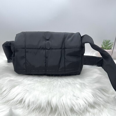 Women s Black Puffer Shoulder Bag