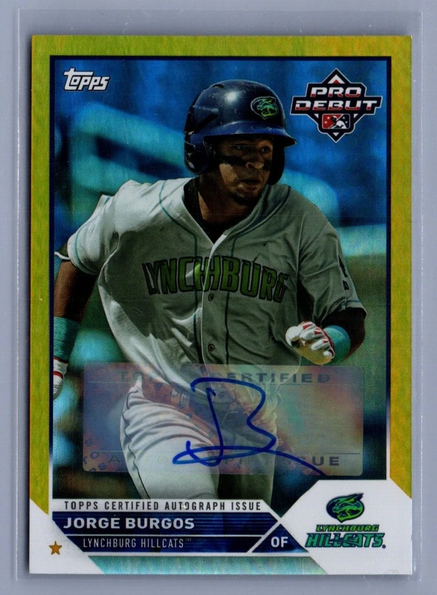 2023 Topps Pro Debut Jorge Burgos GOLD Autograph /50 Prospect Auto Guardians