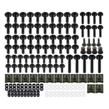 Aluminum Motorcycle Fairing Body Kit Bolts Fastener Clips Screws Black Accessory