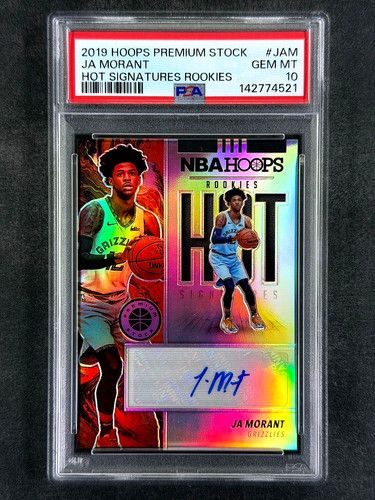 2019-20 Panini NBA Hoops #JAM Ja Morant Hot Signatures Rookies Auto RC PSA 10