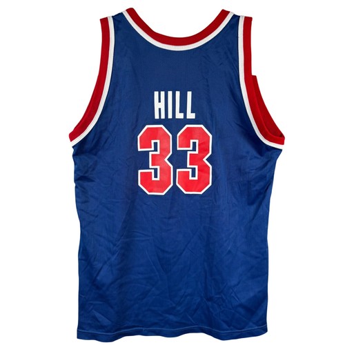 Champion Grant Hill Detroit Pistons Jersey Boys XL 18-20 Blue NBA Basketball 90s