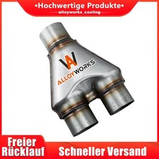 Edelstahl Universell Auspuffrohr Y Rohr Adapter 2.5"Single/ 2.5" Dual 10"(L) NEU